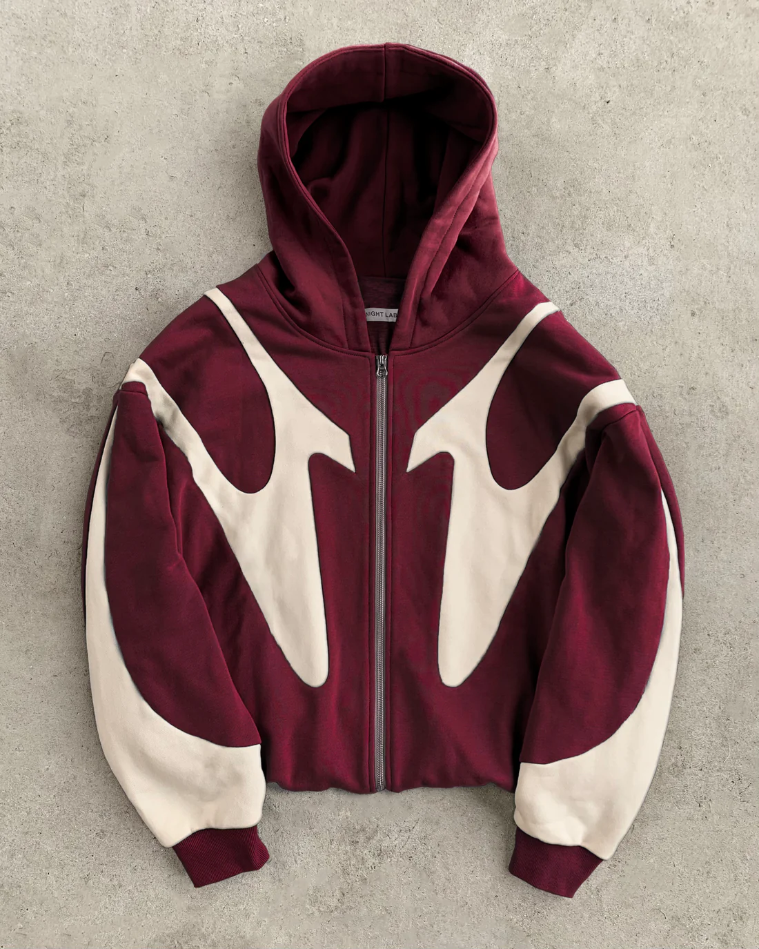 Night Lab Fuse Hoodie - Maroon/Cream - Image 3