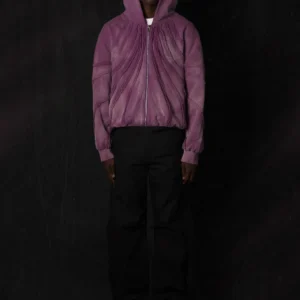 043. Night Lab Fray Hoodie - Washed Purple