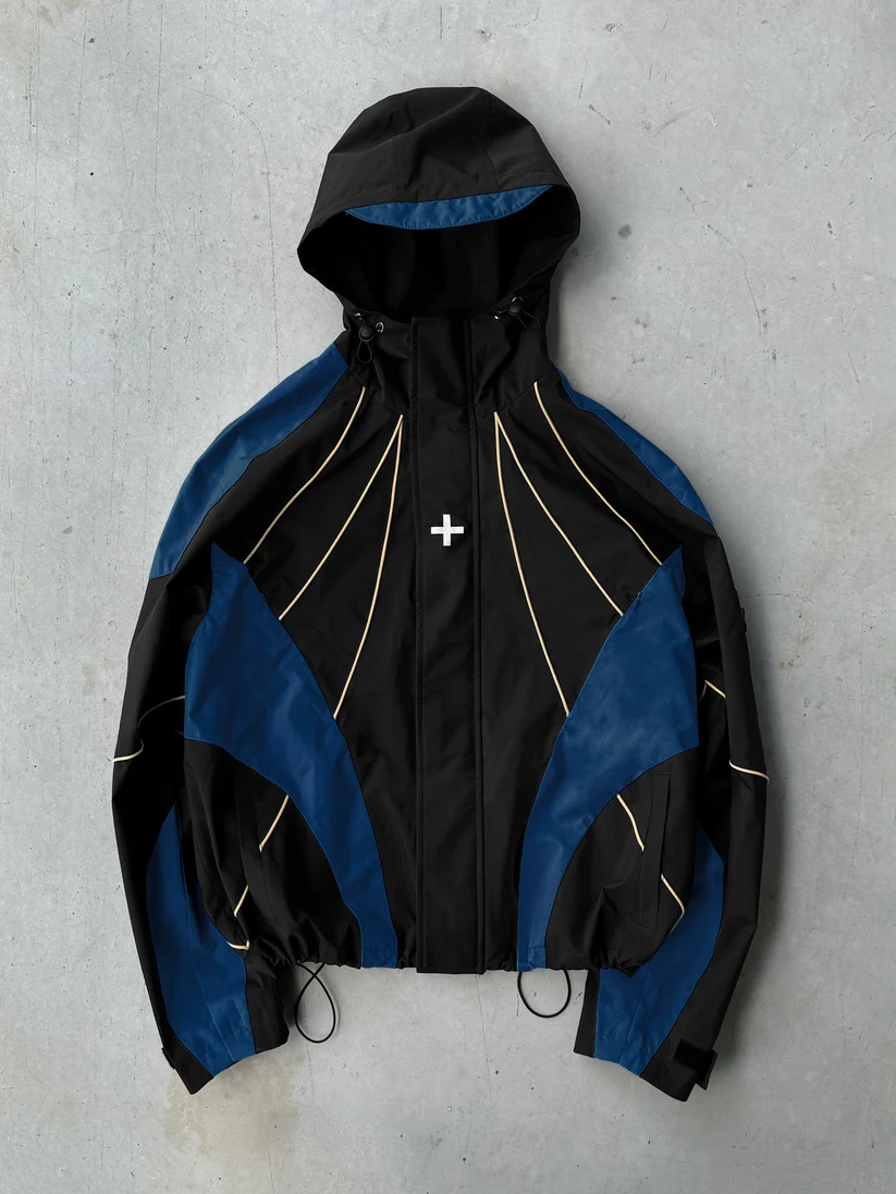 003. Ventus Shell Jacket - Black/Cobalt/Cream - Image 3