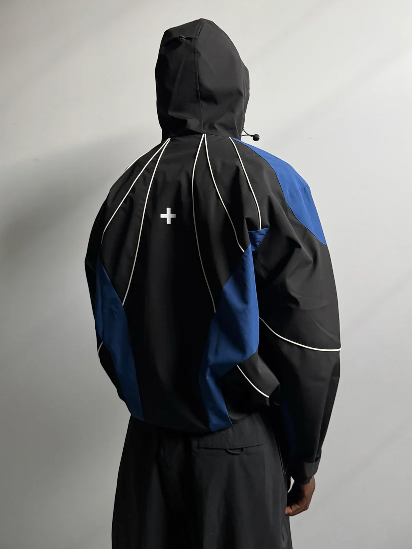 003. Ventus Shell Jacket - Black/Cobalt/Cream - Image 4