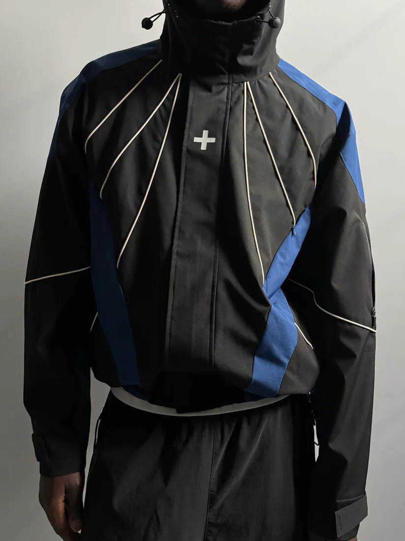 003. Ventus Shell Jacket - Black/Cobalt/Cream - Image 5