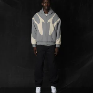 007. Night Lab Fuse Hoodie - Grey/Light Cream